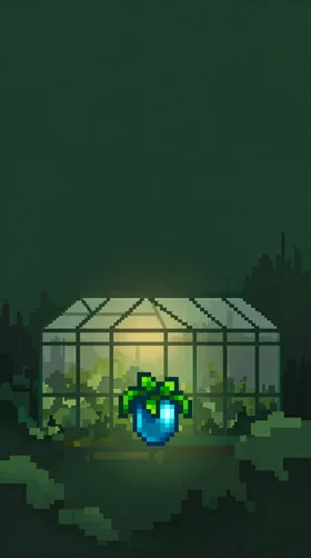 Official Ancient Fruit sprite on a minimal green phone wallpaper with space for app icons.
