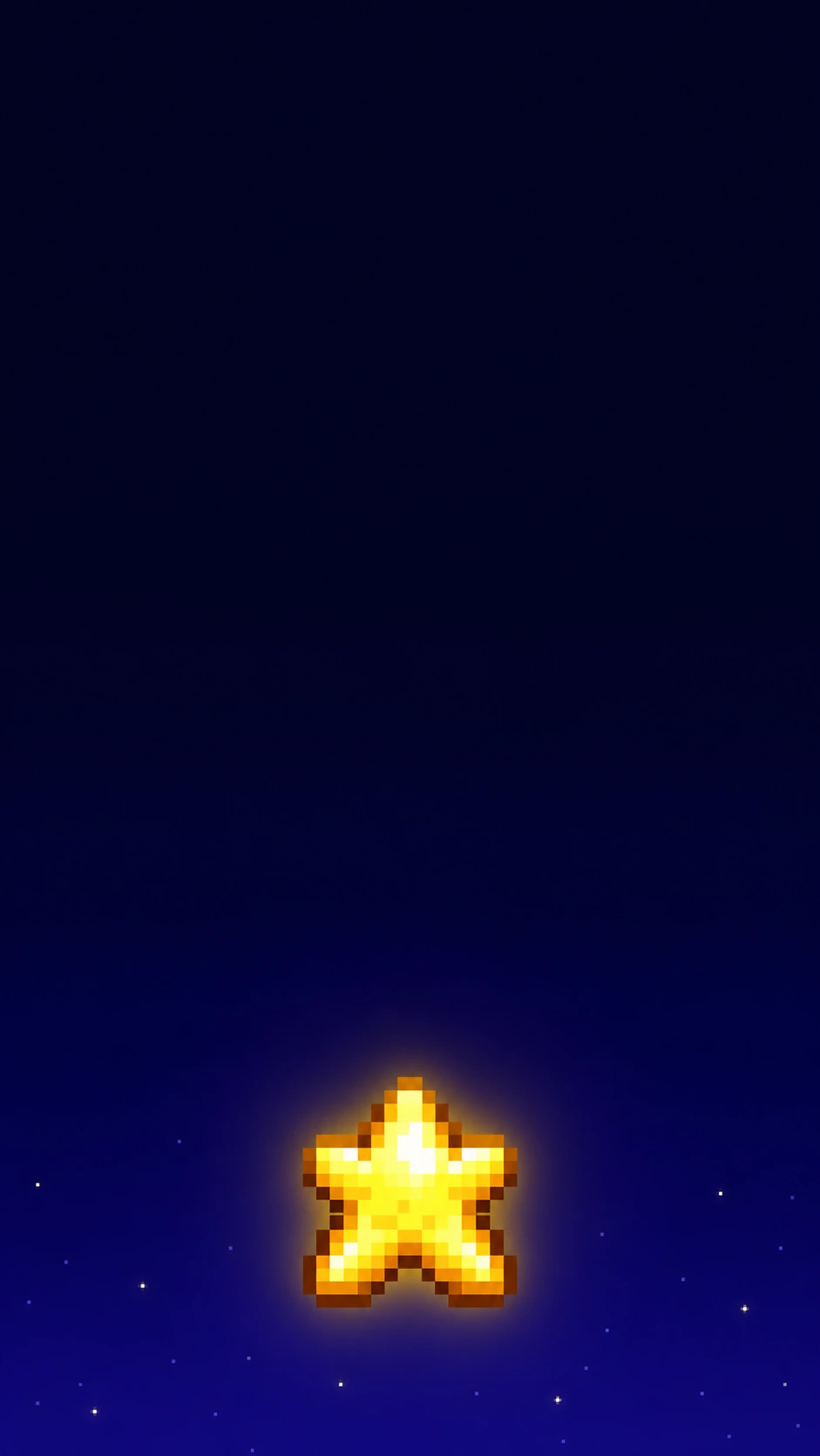 Minimal gold Stardrop on a clean midnight blue phone wallpaper.