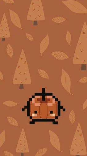 Orange Pumpkin Junimo Stardew Valley phone wallpaper.